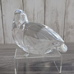 Val St. Lambert crystal Dove paperweight